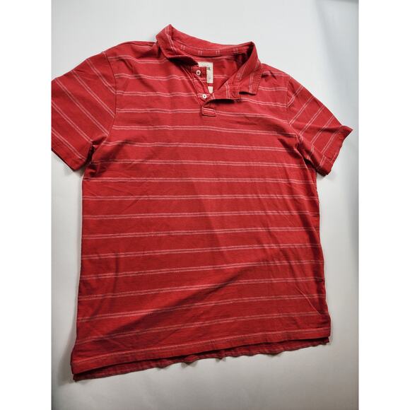 Fossil Polo Shirt Vintage Fit Mens Size XL Distressed 54 Striped Short Sleeve - Picture 10 of 13